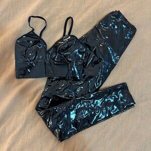Commando Latex-Look Legging + Longline Bralette Set